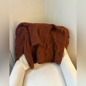 Madewell wide neck orange knit sweater